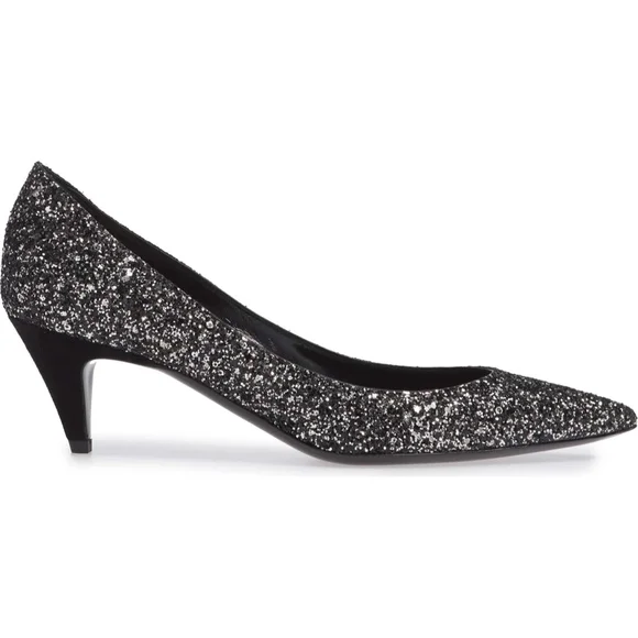New Authentic SAINT LAURENT Glitter Pump - Picture 4 of 12